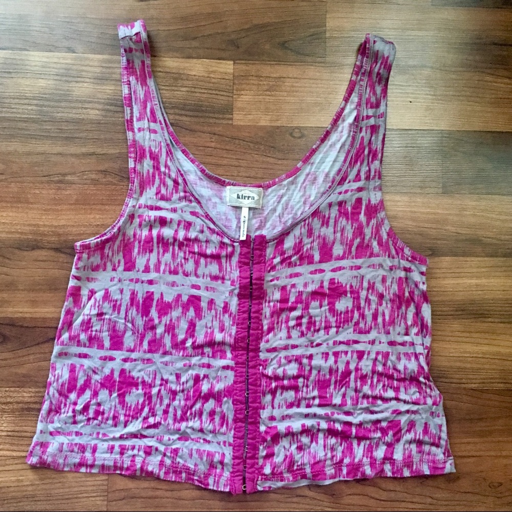 Kirra Pink Tank Top Blouse w/ Eye hook front